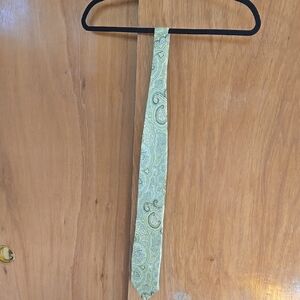 Elegant Paisley Tie in Green Hand Tailored 100% silk (9)